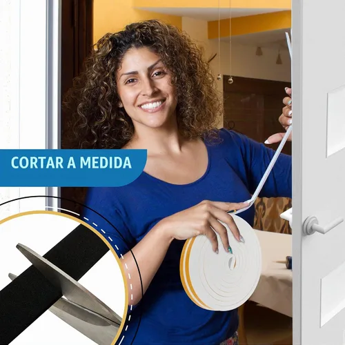 Vista 8 de Tira selladora de espuma de alta densidad para burletes de puerta, cinta aislante en rollo para aislar marco de puerta, ventana, aire acondicionado