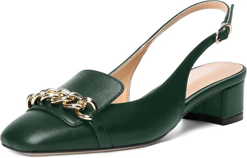 Vista 13 de MOVINSTEPS Zapatos de tacón bajo con hebilla mate para mujer, con correa ajustable, con correa ajustable, tacón bajo, 1.5 pulgadas Beige