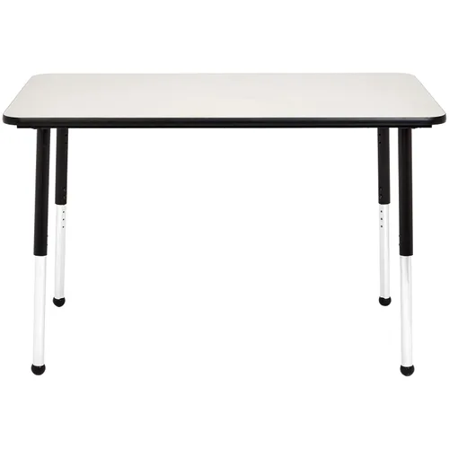 Vista 4 de Amazon Basics Mesa de actividades rectangular ajustable para el aula, escritorio de escritura, altura ajustable de 19-30 pulgadas, parte superior