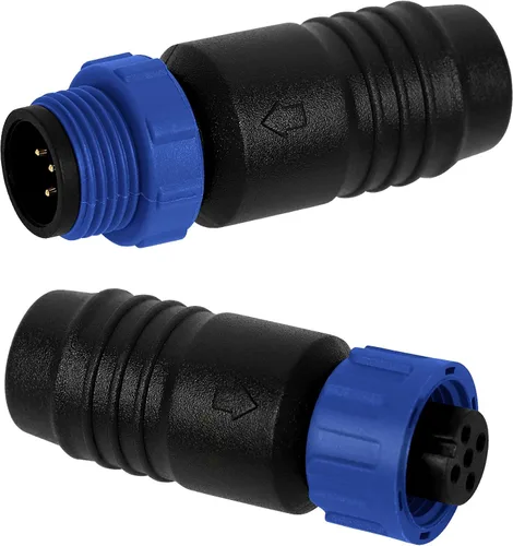 Vista 2 de NMEA 2000 Terminadores Par Macho/Hembra Kit para Lowrance Simrad B&G Navico y Garmin Networks, terminador macho/hembra de grado marino con rosca M12