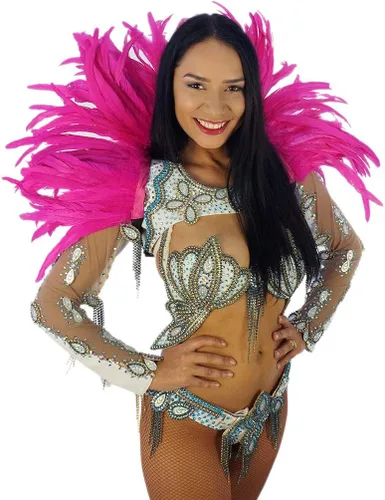 Vista 2 de ZUCKER Collar de plumas de carnaval, accesorio de disfraz