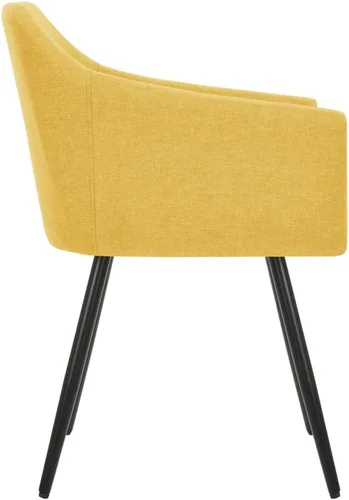 Vista 5 de Yellow Fabric Dining Chairs Set of 4, Modern Kitchen Dining Room Seating, Sturdy Metal Frame for Home