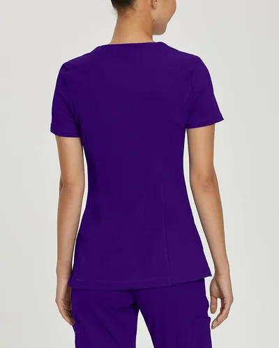 Vista 3 de Urbane Impulse 9105 - Camiseta quirúrgica ajustada con 2 bolsillos y cuello en V para mujer, Uva