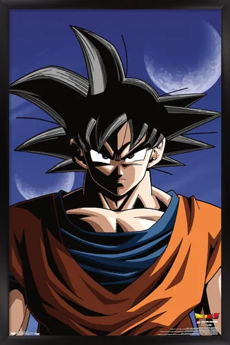 Vista 7 de Trends International Dragon Ball Z - Póster de pared de Goku, 14.725 x 22.375 pulgadas, versión enmarcada de madera de granero Versión enmarcada