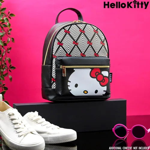 Vista 2 de Hello Kitty Sanrio Mochila para Adolescentes Mujeres Kawaii Mochila de Día de Cuero Sintético, Mochila, Mochilas para Viajes, Regalos para Mujeres