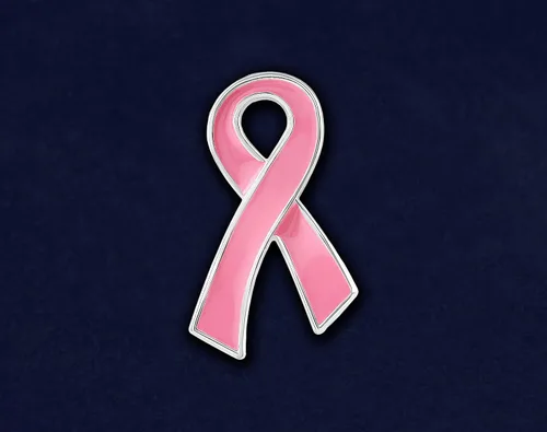 Vista 2 de Breast Cancer Pink Ribbon Pins - Pink Ribbon Wholesale Pack Pins for Breast Cancer Awareness - Perfect for Support Groups, Promotional Events
