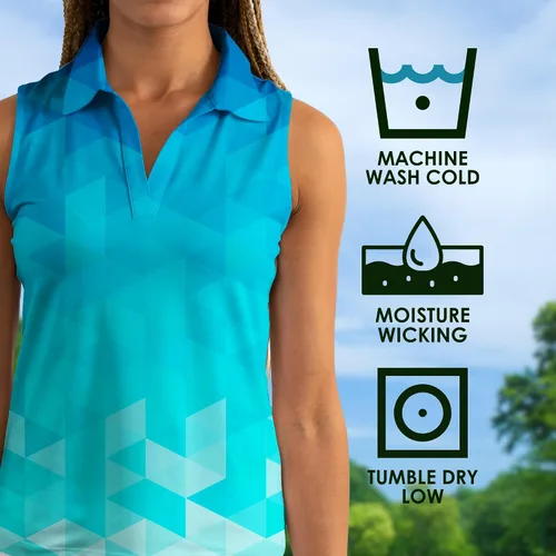 Vista 13 de YATTA GOLF Polo de golf sin mangas para mujer, absorbe la humedad, cuello en V, para golf, entrenamiento, golf