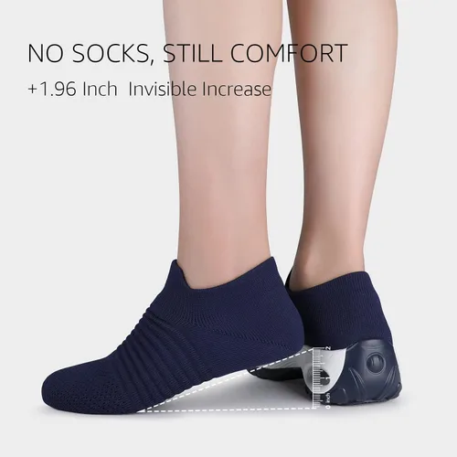 Vista 2 de STQ - Tenis para caminar, sin cordones, de malla transpirable, cómodos, a la moda, mocasines con plataforma de cuña para mujer