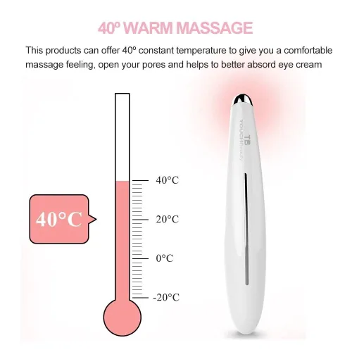 Vista 3 de TOUCHBeauty Masajeador eléctrico de ojos para ojeras, hinchazón, líneas finas/arrugas, patas de gallo y bolsas debajo de los ojos con vibración