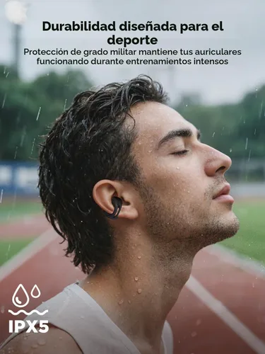 Vista 6 de HAKII Auriculares inalámbricos de oído abierto, auriculares Bluetooth 5.4 ergonómicos con clip Bluetooth con sonido estéreo/ANC, control táctil