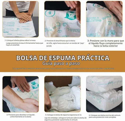 Vista 7 de Bolsa de espuma para envío, paquete de 8 prácticas bolsas de embalaje de espuma de expansión de temperatura ambiente, paquete instantáneo de llenado
