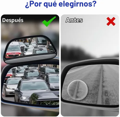 Vista 5 de Espejo de punto ciego, paquete de 2 unidades, espejo lateral para automóvil, punto ciego, ajustable, auxiliar, gran angular, espejo retrovisor