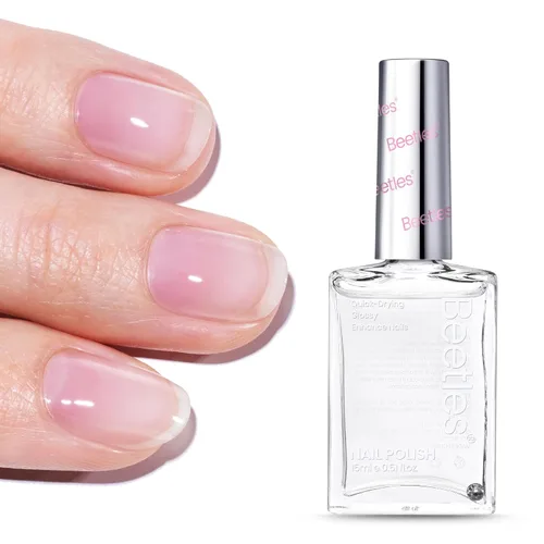 Vista 9 de Beetles - Esmalte de uñas 2 en 1, base y capa superior, esmalte de uñas transparente, de secado rápido, fortalecimiento de uñas natural, efecto
