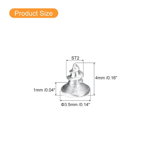 Vista 2 de uxcell Tornillos blancos ST2x4mm Tornillos autorroscantes, 100 tornillos Phillips de cabeza plana para madera para carpintería