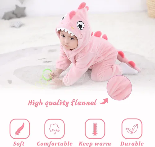 Vista 4 de TONWHAR Mameluco de animal para bebé y niña, mameluco para disfraz de Halloween, ropa de fiesta