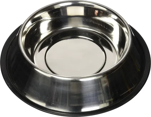 Vista 8 de QT Dog Cuenco de acero inoxidable antideslizante sin punta, 1 pinta