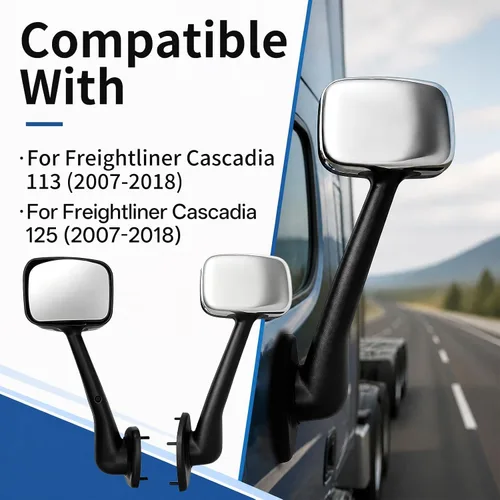 Vista 2 de High Soar Espejo de capó cromado para Freightliner Cascadia 2008-2017 lado izquierdo del conductor