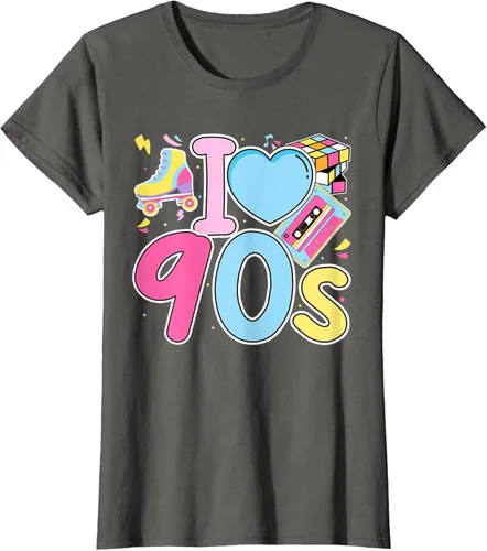 Vista 10 de I Love 90's Retro Style Nostalgia Vibe Funny 1990's Party T-Shirt Negro