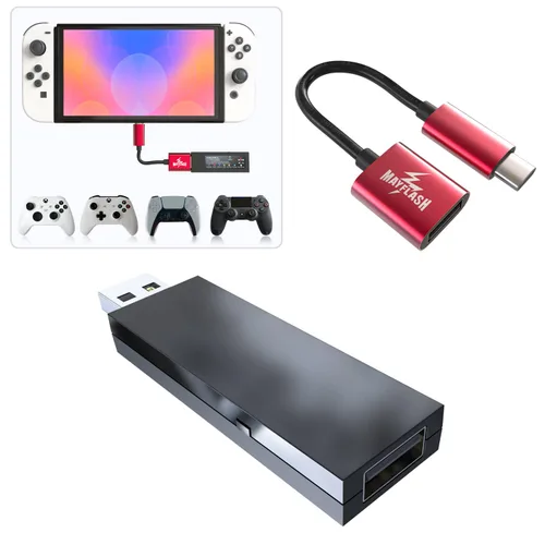 Vista 3 de MAYFLASH Magic-S PRO 2 Wireless Bluetooth USB Adapter for PS4, Switch, macOS, Windows, Raspberry Pi, Compatible with Xbox Series X & S Controller