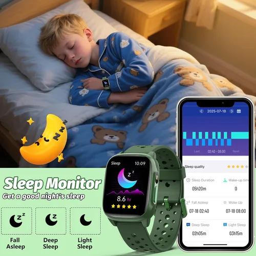Vista 4 de Reloj para niños con 140 modos deportivos, rastreador de fitness para niños de 1.5 pulgadas, reloj inteligente para niñas, no requiere