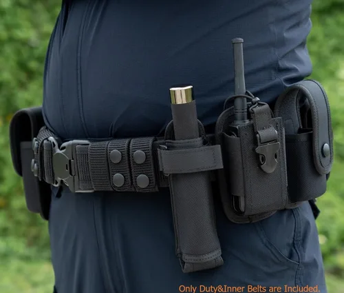 Vista 7 de TACNEX Cinturón de pistola de 2 pulgadas con cinturón interior de liberación rápida de 4 protectores con cierre de gancho de metal para bolsas