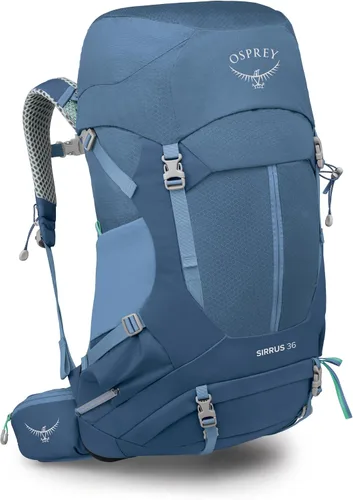 Vista 18 de Osprey Sirrus 24L Mochila de Senderismo para Mujeres - Mochila de Día Ajustable con Cubierta Impermeable para Lluvia y Bolsillos para Botellas, Gris
