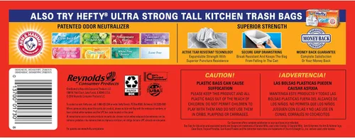 Vista 2 de Hefty Renew - Bolsas de basura altas para cocina, blancas, sin perfume, 13 galones, 40