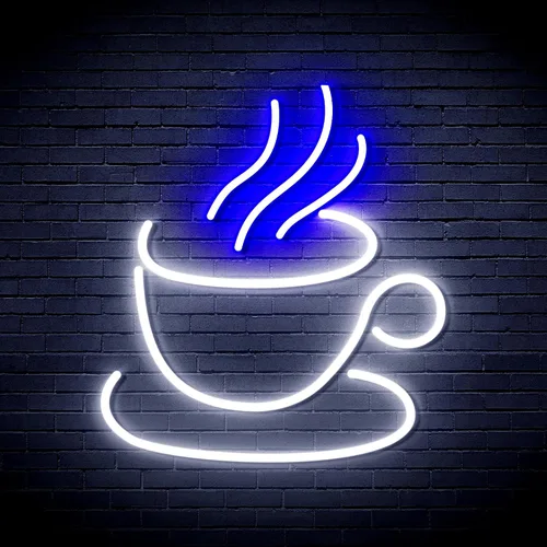 Vista 18 de AdvPro Señal de neón LED de silicona de la flexión del té o del café - azul - st16s33-fnu0410-b