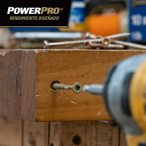 Vista 8 de Power Pro Tornillos para madera para exteriores, cabeza plana #9 x 3
