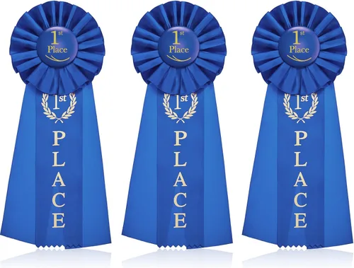 Vista 8 de Lewtemi 6 paquetes de cintas de premio del 1er lugar Roseta azul ganador