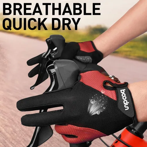 Vista 2 de Arcweg Guantes de ciclismo de dedo completo que absorben los golpes y antideslizantes guantes de bicicleta de montaña para hombres y mujeres guantes