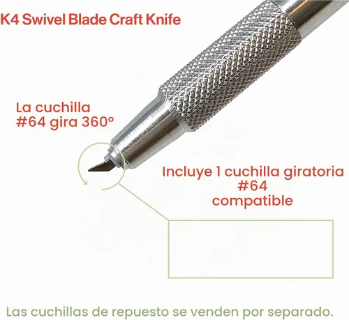 Vista 7 de Excel Blades Cuchillo giratorio K4 con hoja giratoria #64, cuchillo afilado de aluminio ligero, tallado, suministros de manualidades, herramienta
