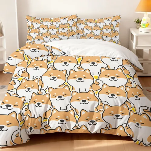 Vista 9 de Juego de funda de edredón de oso lindo tamaño individual, 3 piezas, ropa de cama suave y neutra calmante y acogedora, juego de funda de edredón