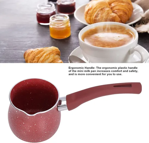 Vista 3 de Mini cacerola antiadherente para leche, calentador de mantequilla de 0.5 cuartos de galón con un solo mango, pequeña olla para hervir café