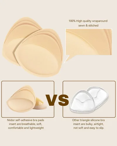 Vista 4 de Niidor Insertos de sujetador de silicona almohadillas de inserción de levantamiento de senos reutilizables impermeables para brasier realzadores