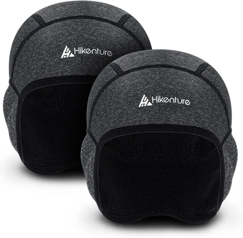 Vista 9 de Hikenture Forro de casco de invierno para hombre y mujer, gorro térmico de cráneo Negro