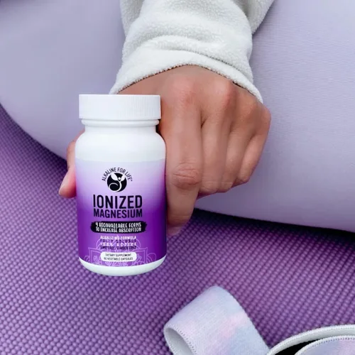 Vista 2 de Citrato de glicinato de magnesio ionizado alcalino para la vida, 110 mg, 60 cápsulas Magnesio multiforma de alta absorción con ascorbato