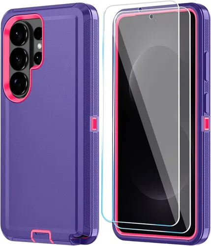 Vista 80 de ONOLA Funda compatible con Samsung Galaxy S24 Ultra con protector de pantalla HD, resistente a los golpes y a las caídas, funda de 3 capas
