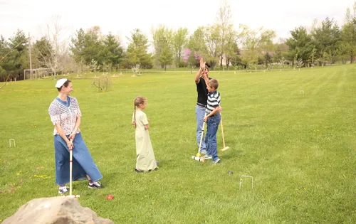 Vista 2 de Juego de Croquet Deluxe para 8 jugadores con bolsa de transporte (ocho asas de 28 pulgadas)