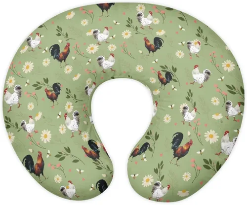 Vista 24 de Funda de almohada de alimentación de ajolote azul, funda de almohada de lactancia materna con margaritas para niñas recién nacidas, funda