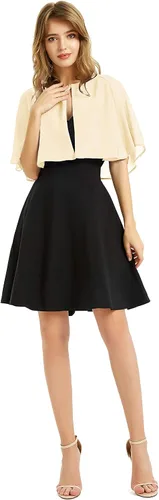 Vista 4 de Chal de gasa suave para mujer, para vestido de noche, boda, bolero, aleta