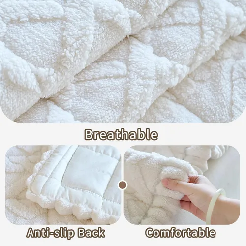 Vista 5 de Fundas de Reposabrazos de Sofá Antideslizantes, Funda Lavable de Respaldo de Sillón Suave, Fundas Gruesas y Peludas para Reposabrazos de Sofá