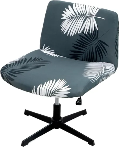 Vista 22 de MINGPINHUIUS Funda para silla ajustable sin brazos: moderna sin brazos, funda para silla de tocador con tiras cruzadas, fundas protectoras