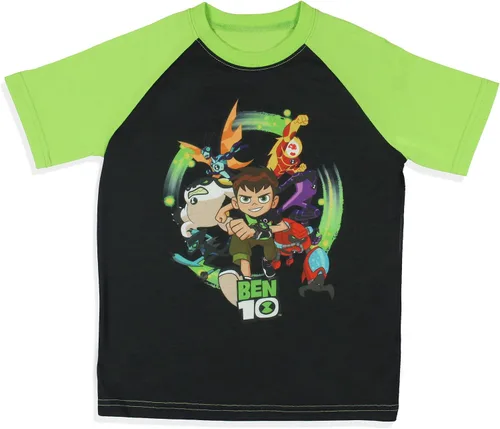 Vista 2 de INTIMO Ben 10 - Conjunto de pijama de dibujos animados para niños, personajes Omnitrix, alienígenas
