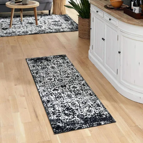 Vista 20 de Unique Loom Portland Collection - Alfombra central (2 pies 2 pulgadas x 3 pies 1 pulgada, rectangular, negro y blanco/negro)