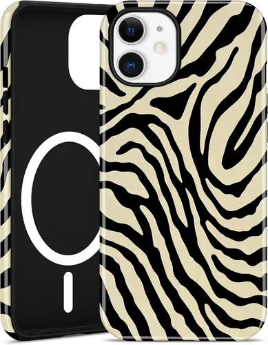 Vista 22 de Jusy Funda magnética Zebra para iPhone XR, color negro