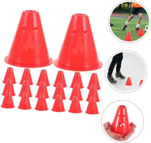 Vista 7 de ORFOFE 20 piezas de conos deportivos pequeños a prueba de viento para fútbol, fútbol, patinaje sobre ruedas, entrenamiento de agilidad, marcadores
