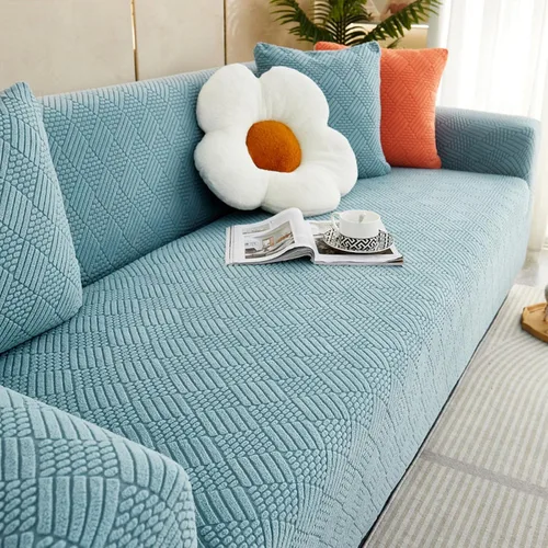 Vista 3 de Funda de sofá de alta elasticidad, protector de muebles a prueba de polvo para sofá de 1, 2, 3, 4 plazas, funda antideslizante con correa elástica