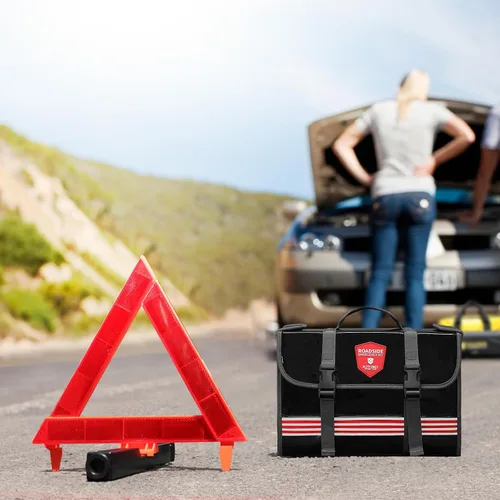 Vista 8 de Kit de emergencia para automóvil (126 piezas), regalo para padre, mujer, amigo, esencial de asistencia en carretera de primera calidad con cables
