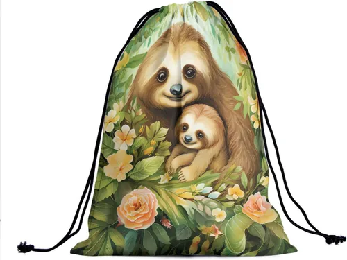 Vista 205 de Bolsa de agarre de gimnasia de piel de animal, bolsa de gimnasia con cordón ajustable, bolsa de cuerda para fauna silvestre, Mariposas Galaxy